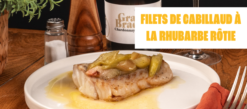 Filets de Cabillaud à la Rhubarbe Rôtie